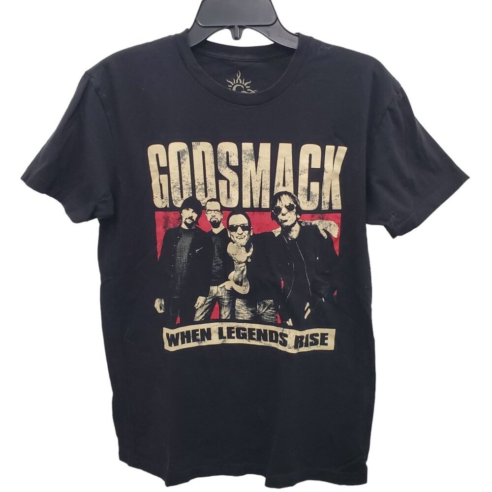 Godsmack When‎ Legends Rise Black Graphic Nu Metal Official Band Tee Unisex Sz S